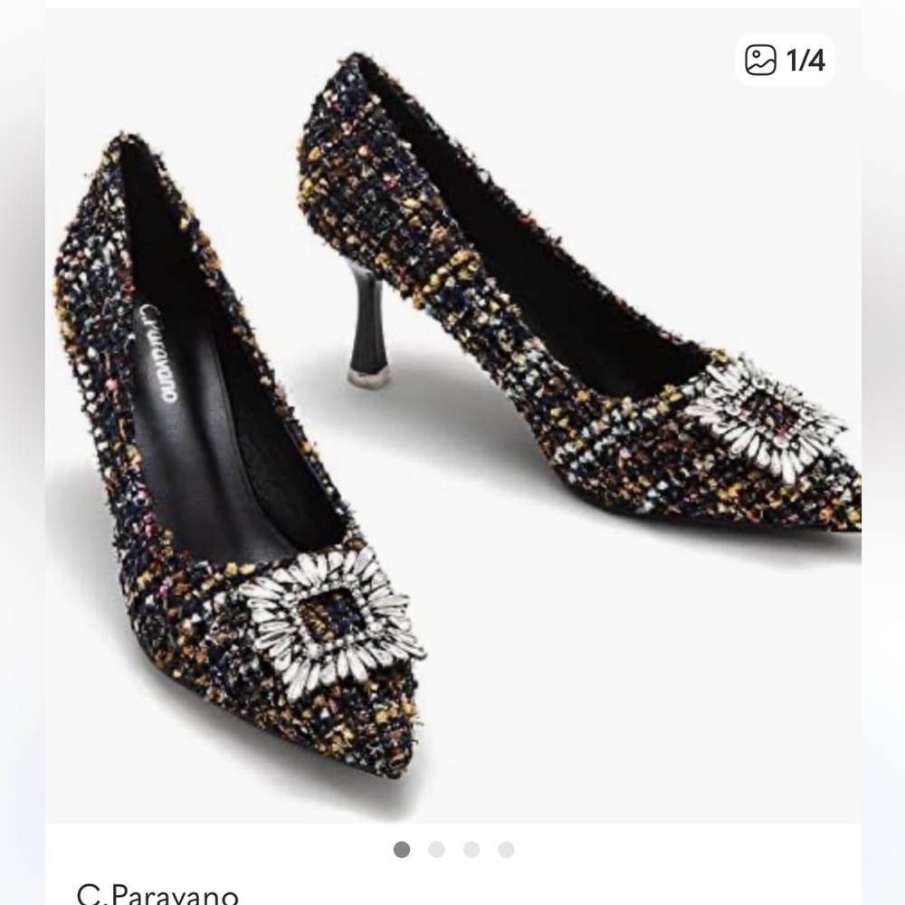 NWT C. Paravano Tweed Heels